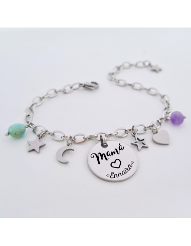 Pulsera para mamá, con el nombre de...