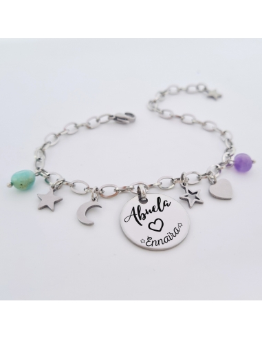 Pulsera para la abuela, con el nombre...