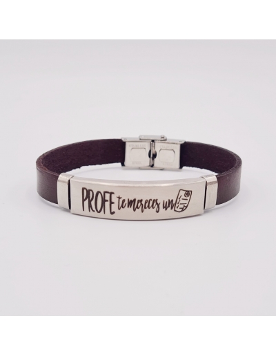 Pulsera de cuero, (profe te...