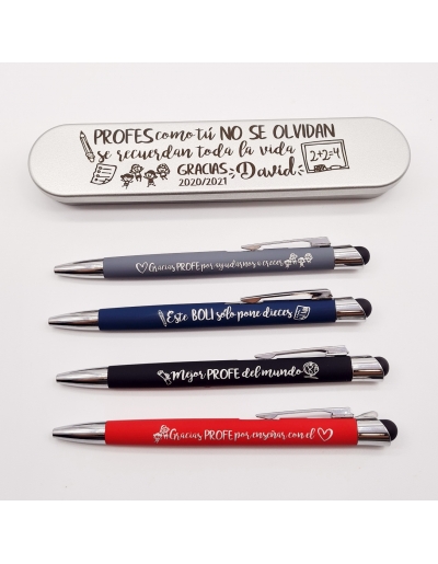 Bolígrafo MODELO CLÁSICO. PROFES COMO TÚ NO SE OLVIDAN, SE RECUERDAN TODA LA VIDA, caja incluida (1pc).