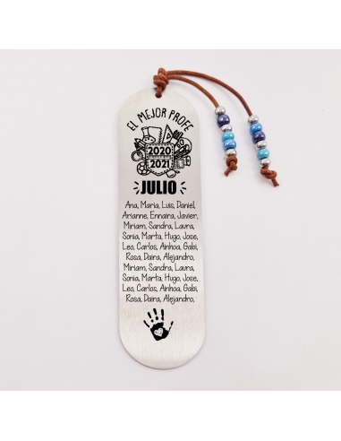 Marca páginas COLORES, modelo 1, cristal checo y bolas de acero inoxidable.