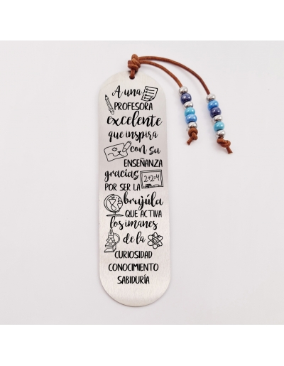 Marca páginas COLORES, modelo 10, cristal checo y bolas de acero inoxidable.