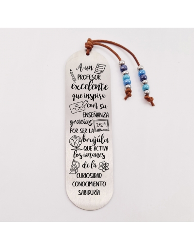 Marca páginas COLORES, modelo 11, cristal checo y bolas de acero inoxidable.