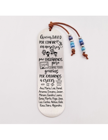 Marca páginas COLORES, modelo 12, cristal checo y bolas de acero inoxidable.