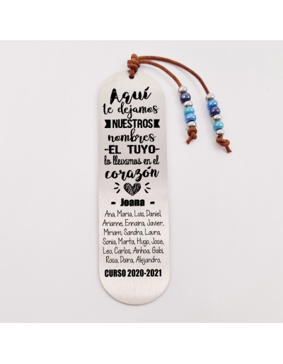 Marca páginas COLORES, modelo 15, cristal checo y bolas de acero inoxidable.