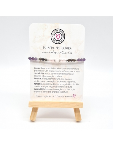 Pulsera Protectora, Cuarzo Rosa,...