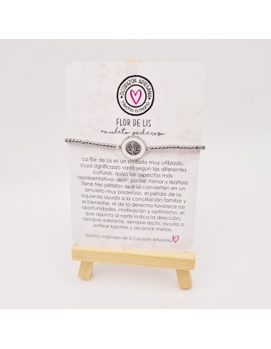 Pulsera FLOR DE LIS, con cordón de...