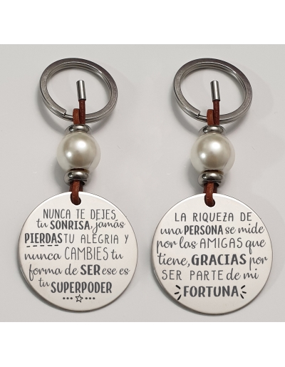 Llavero con frase bonita...