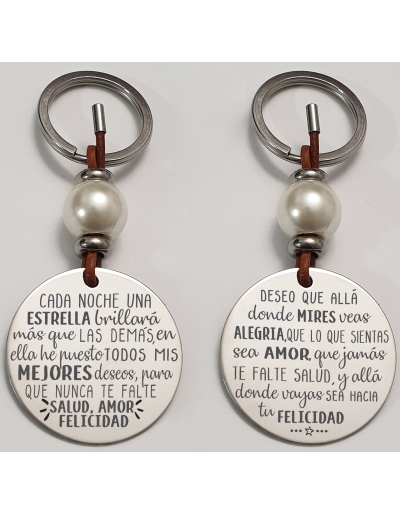 Llavero con frase bonita...