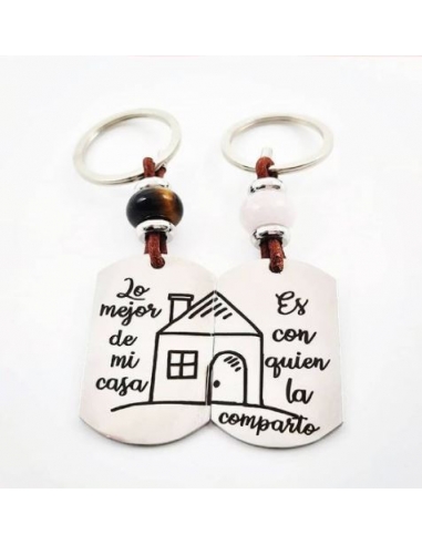 Conjunto DUO, dos llaveros con frase...