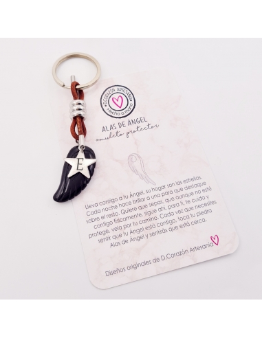 Llavero alas de Ángel, piedra...