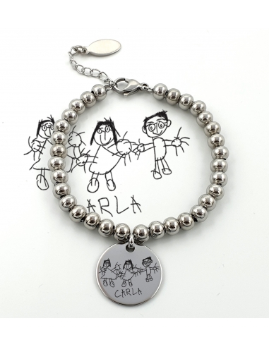 Pulsera de acero inoxidable, dibujo...