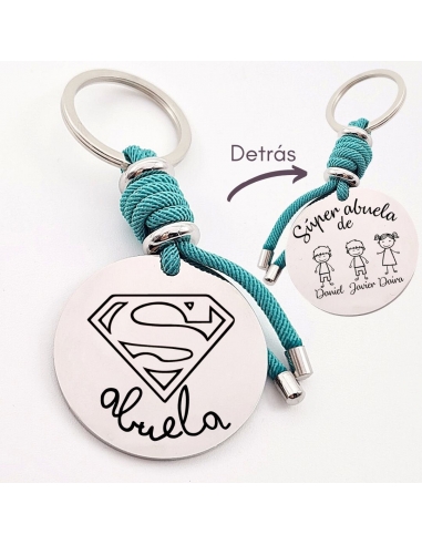 Llavero SÚPER ABUELA, con los nombres...