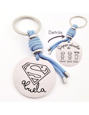 Llavero SÚPER ABUELA, con los nombres...