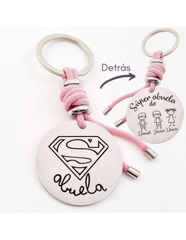 Llavero SÚPER ABUELA, con los nombres...