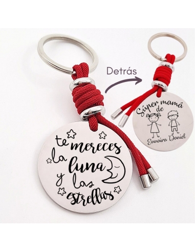 Llavero con frase (Te mereces la luna...