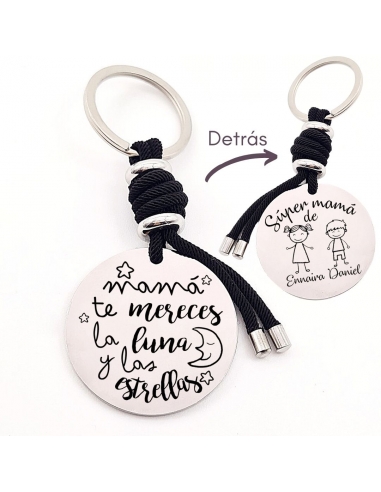 Llavero con frase, (Mamá te mereces...