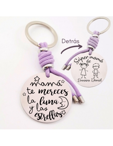 Llavero con frase, (Mamá te mereces...