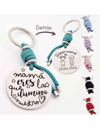 Llavero con frase, (Mamá...