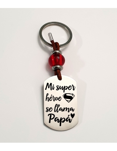 Llavero AMAPOLA, con frase (Mi super...