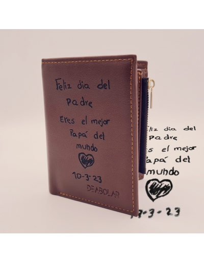 Cartera cuerina, con dibujo...