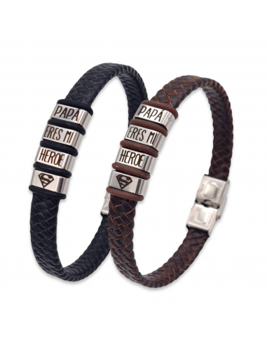 Pulsera con frase, (Papá eres mi...