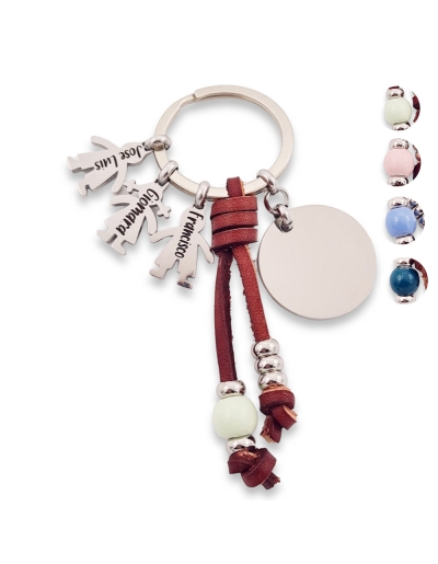 Llavero de cuero nacional,...