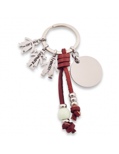 Llavero de cuero nacional, con niños...