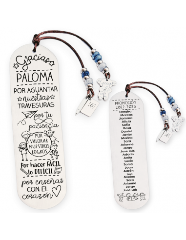 Marcapáginas con frase (Gracias profe...