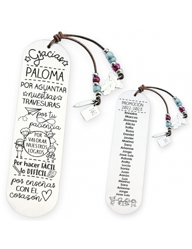 Marcapáginas con frase (Gracias profe...