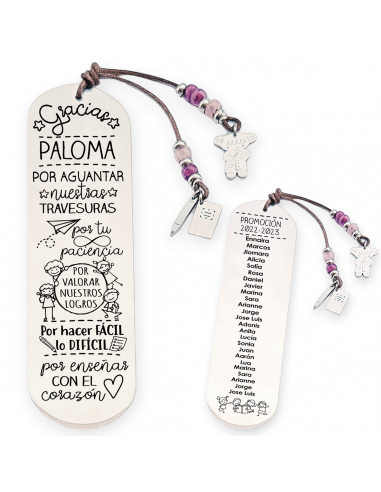 Marcapáginas con frase (Gracias profe...