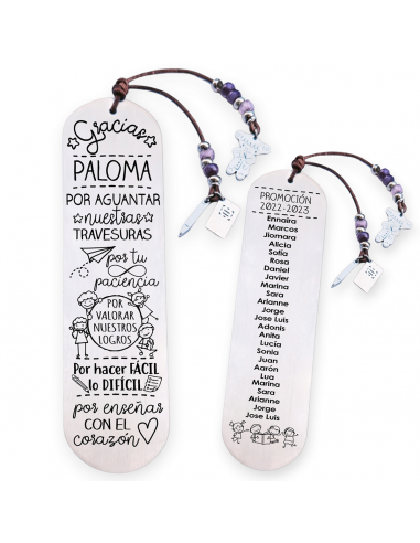 Marcapáginas con frase (Gracias profe...