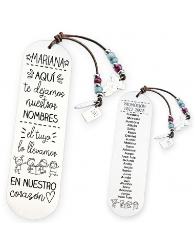 Marcapáginas, con frase (Aquí te...