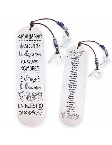 Marcapáginas, con frase (Aquí te...