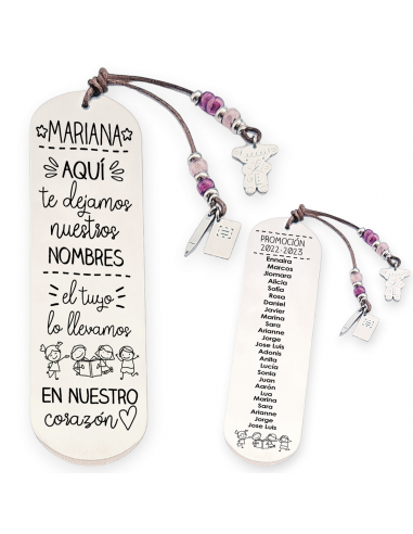 Marcapáginas, con frase (Aquí te...