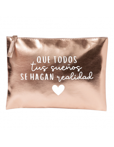 Neceser metalizado con frase (que...