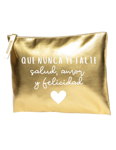Neceser metalizado con frase (que...