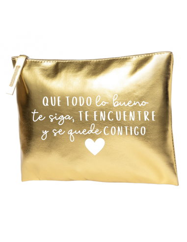 Neceser metalizado con frase (que...