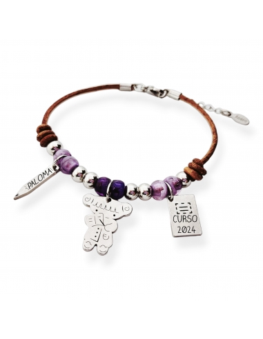 Pulsera PROFESORA, ajustable de cuero...