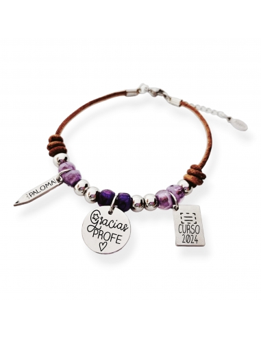 Pulsera GRACIAS PROFE, ajustable de...