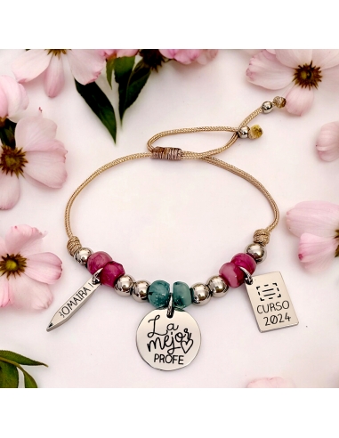 Pulsera con frase (LA MEJOR PROFE)...