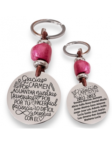 Llavero con frase (Gracias (nombre)...