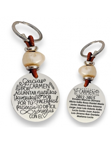 Llavero con frase (Gracias (nombre)...