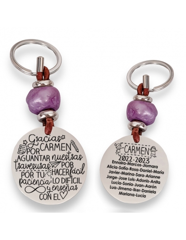 Llavero con frase (Gracias (nombre)...