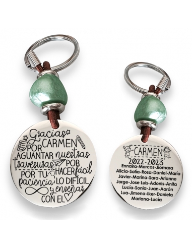 Llavero con frase (Gracias (nombre)...