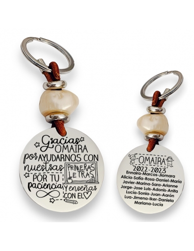 Llavero con frase (Gracias (nombre)...