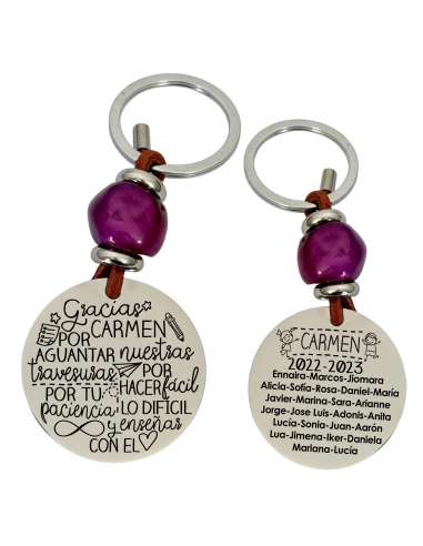 Llavero con frase (Gracias (nombre)...