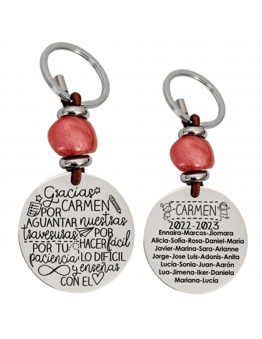 Llavero con frase (Gracias (nombre)...