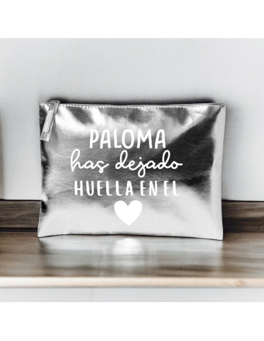 Neceser metalizado con frase (NOMBRE...