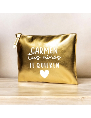 Neceser metalizado con frase (NOMBRE...